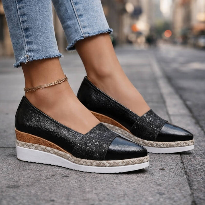Seraphina - Luxe Glitzer Wedge Sneakers