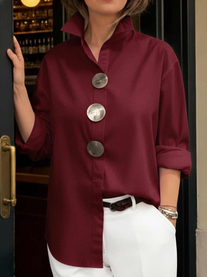 Betty - Damen Oversized Hemd mit Knopfleiste und Spread-Kragen