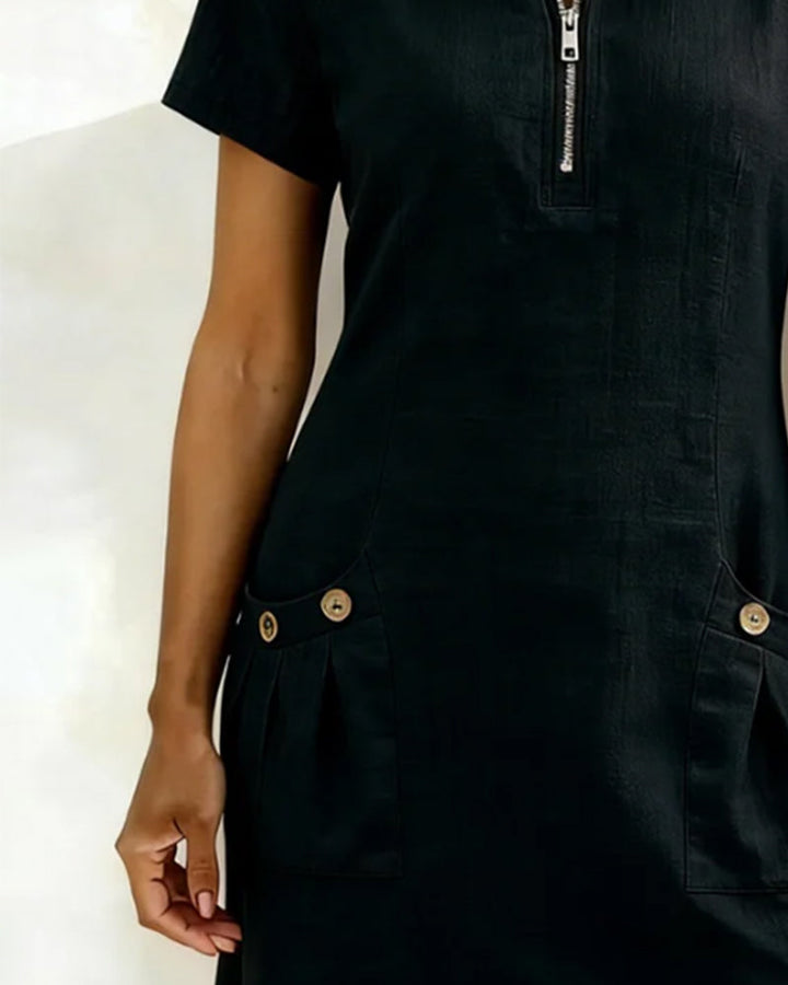 Lina Baumwoll-Leinen-Kleid für Damen – fliessender Stoff