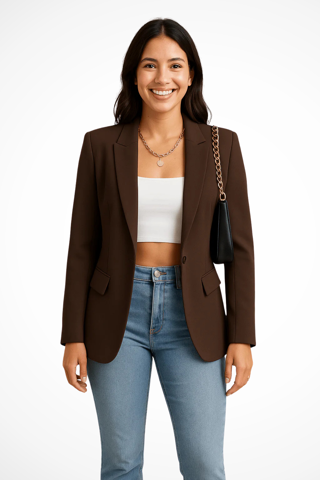 Alexis - Damen Blazerjacke mit offenem Vorderteil und langen Ärmeln