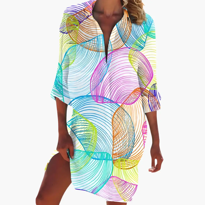 Damen Hemdkleid mit langen Ärmeln und Knopfleiste