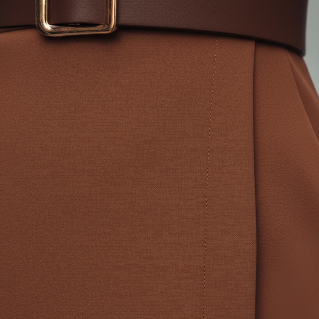 Lila - Damen Etuikleid mit Gürtel und elegantem Design