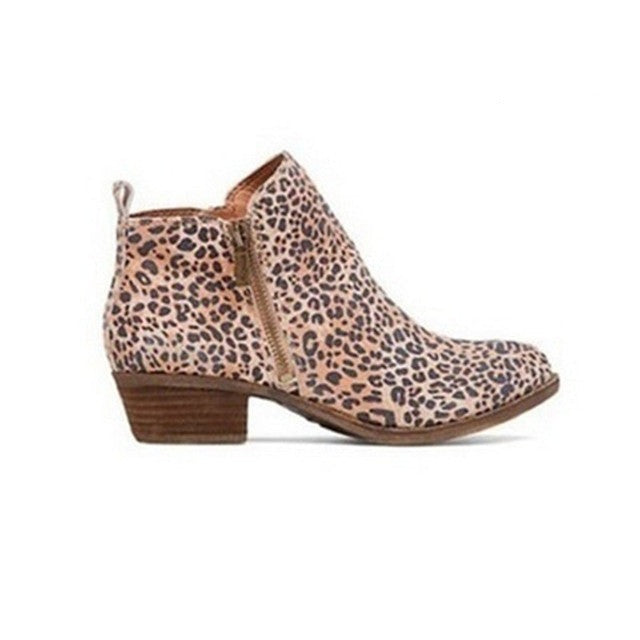 Stiefeletten | Blockabsatz | Niedriger Absatz | Lederstiefel | Damenschuhe