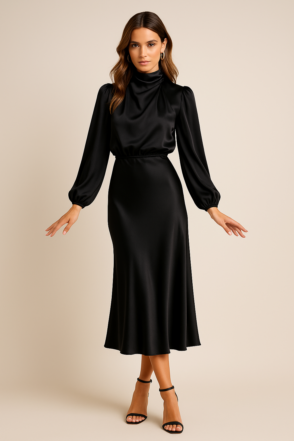 Frieda - Damen Midikleid mit hoher Taille