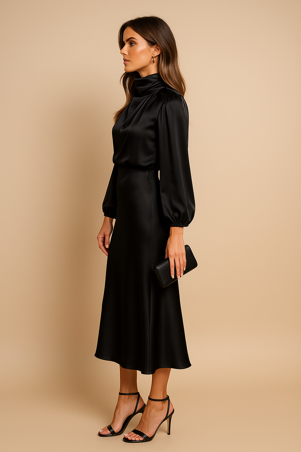 Frieda - Damen Midikleid mit hoher Taille