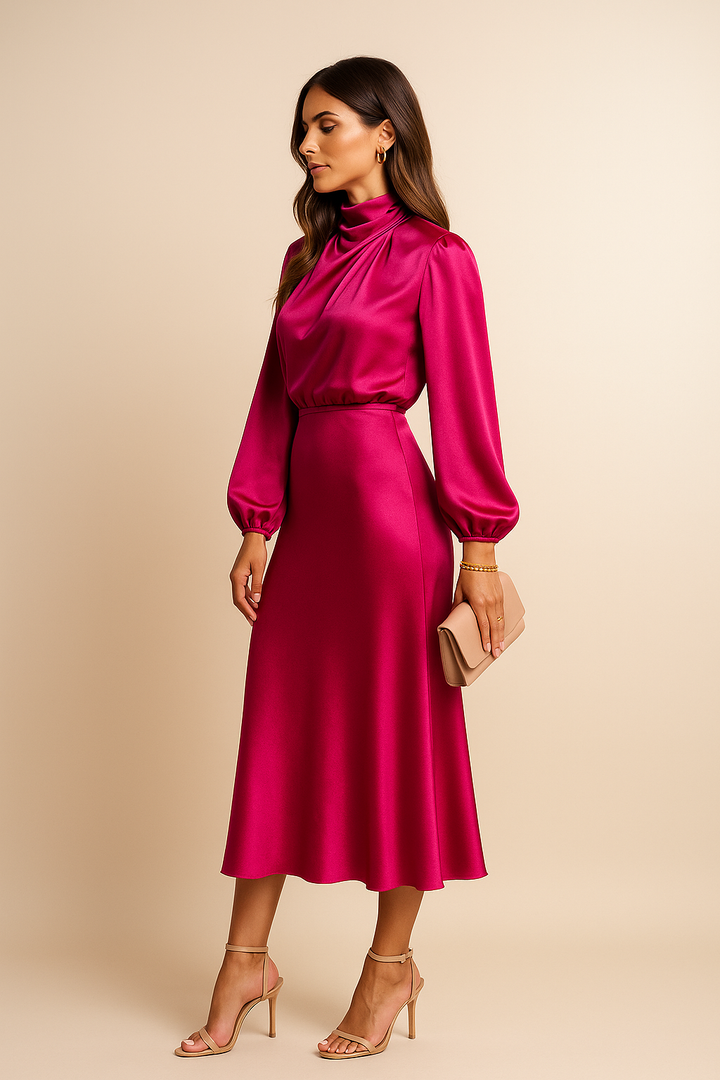 Frieda - Damen Midikleid mit hoher Taille