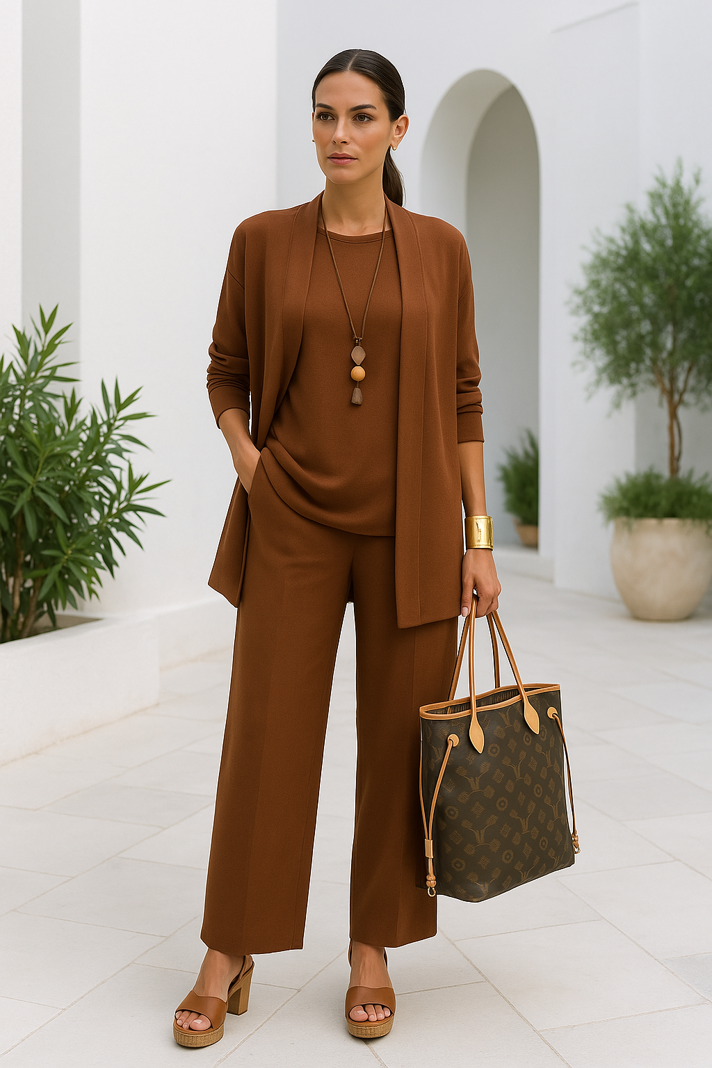 Anna - Drei-teiliger Blazer, Tanktop & Weitbeinige Hosen Ko-ord Set