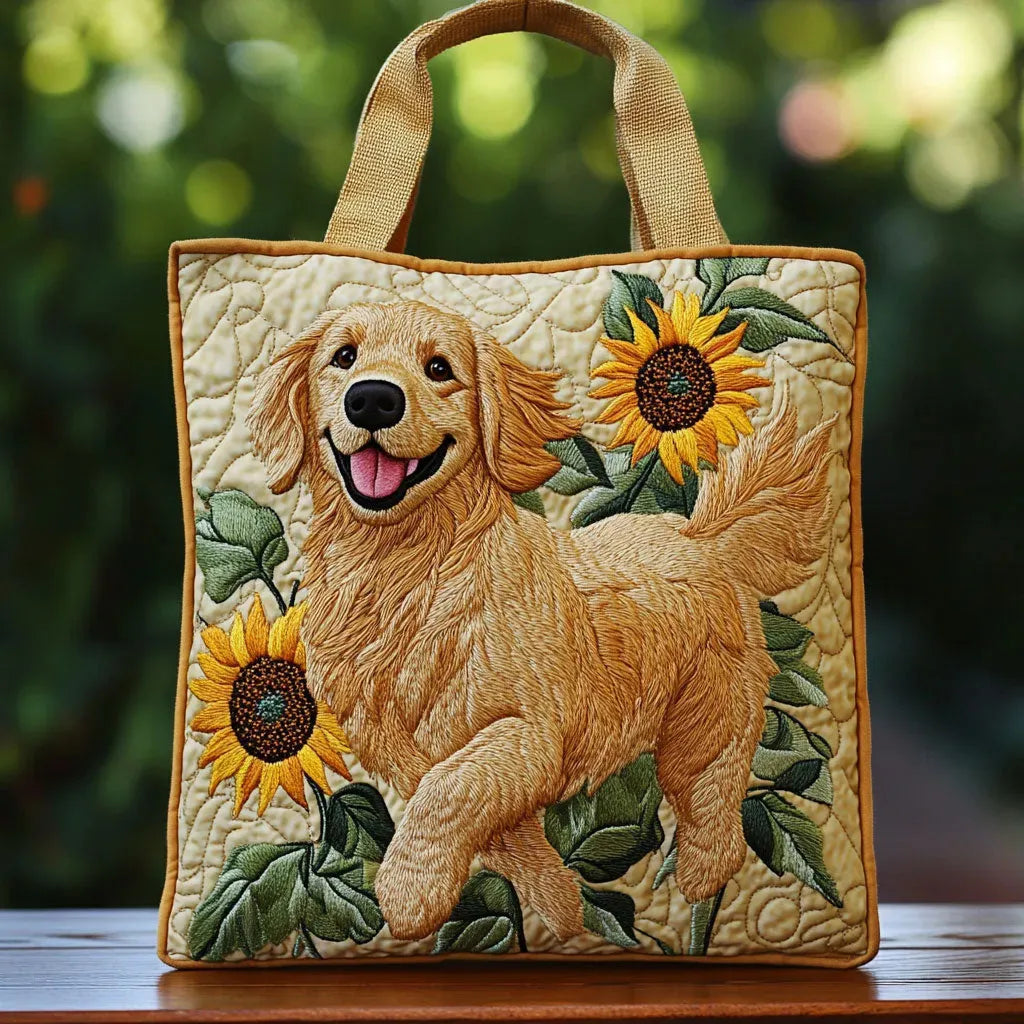 Gesteppte Tote Bag mit Motiv Golden Retriever von Maria Zürich