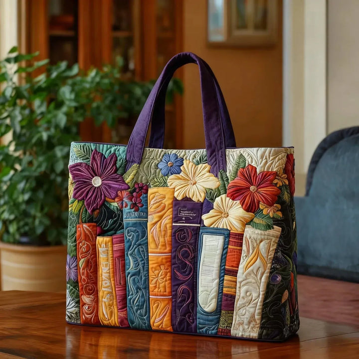 Gesteppte Tote Bag mit Motiv Bücherliebe von Maria Zürich