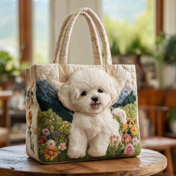 Gesteppte Tote Bag mit Motiv Verzauberter Hund von Maria Zürich