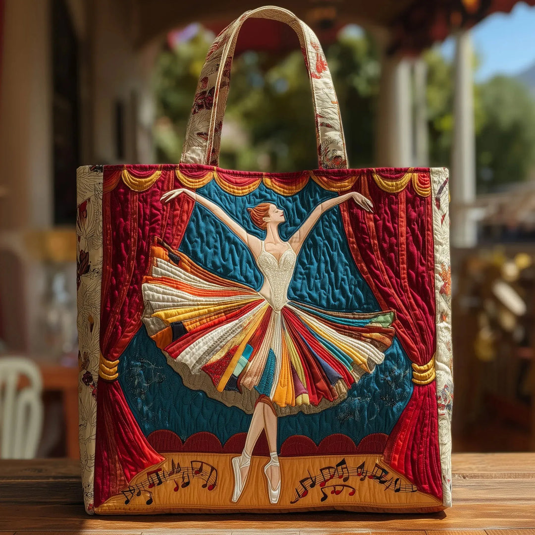 Gesteppte Tote Bag mit Motiv Elegante Ballerina von Maria Zürich