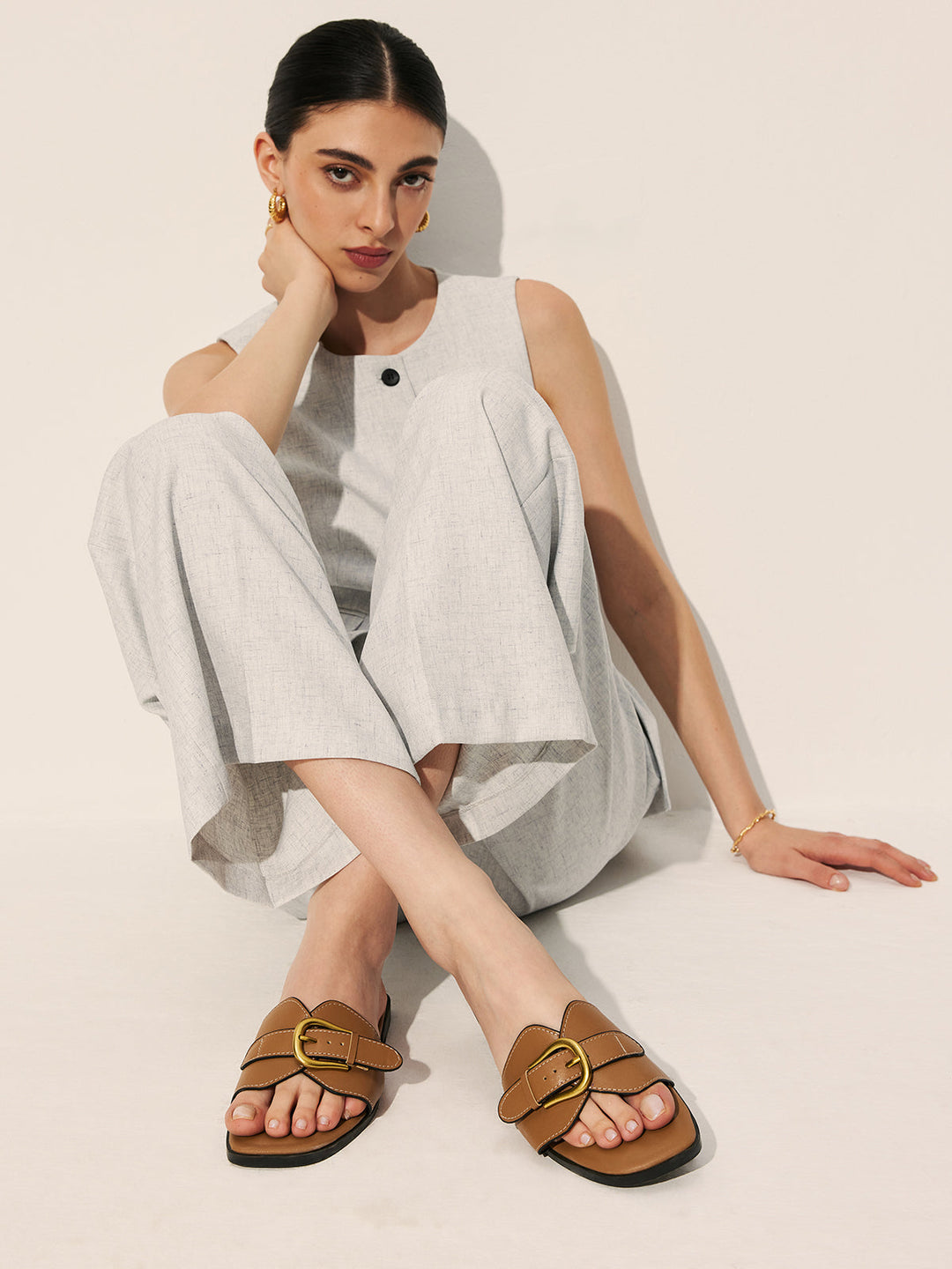Sabine - Damen Riemchensandalen mit Schnallenverschluss