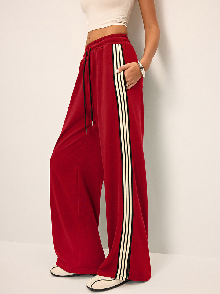 Bess Jogginghose mit weitem Bein und elastischem Bund aus Polyester für Damen