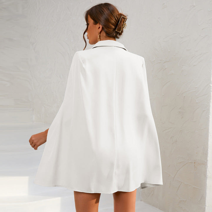 Damen Cape-Blazer-Minikleid mit Goldknöpfen