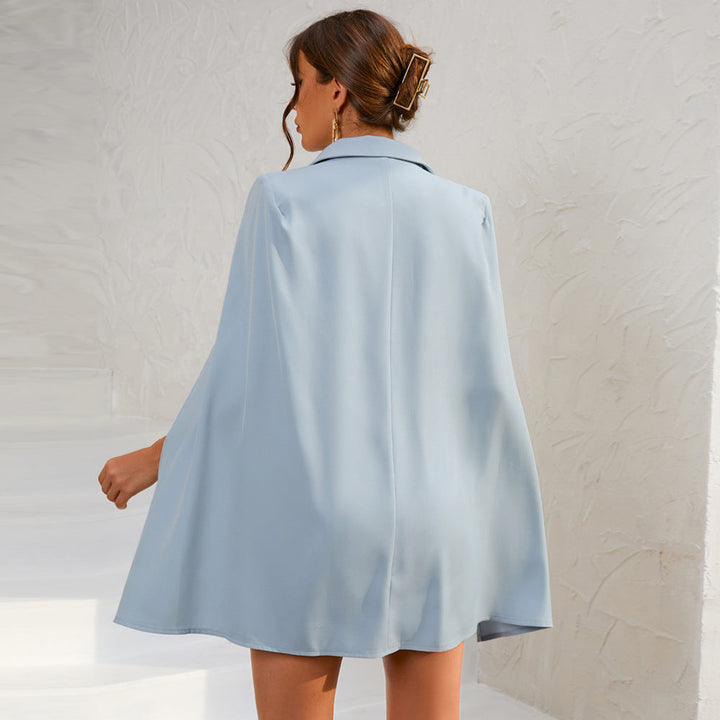 Damen Cape-Blazer-Minikleid mit Goldknöpfen