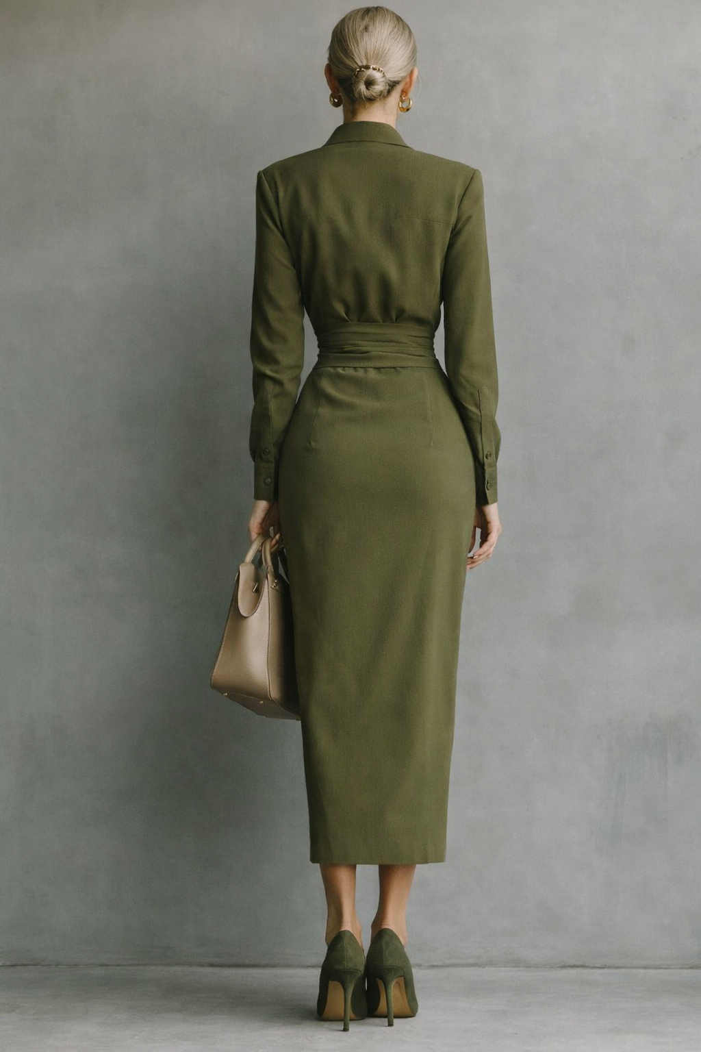 Elena - Damen Midikleid mit Wickeloptik und elegantem Design