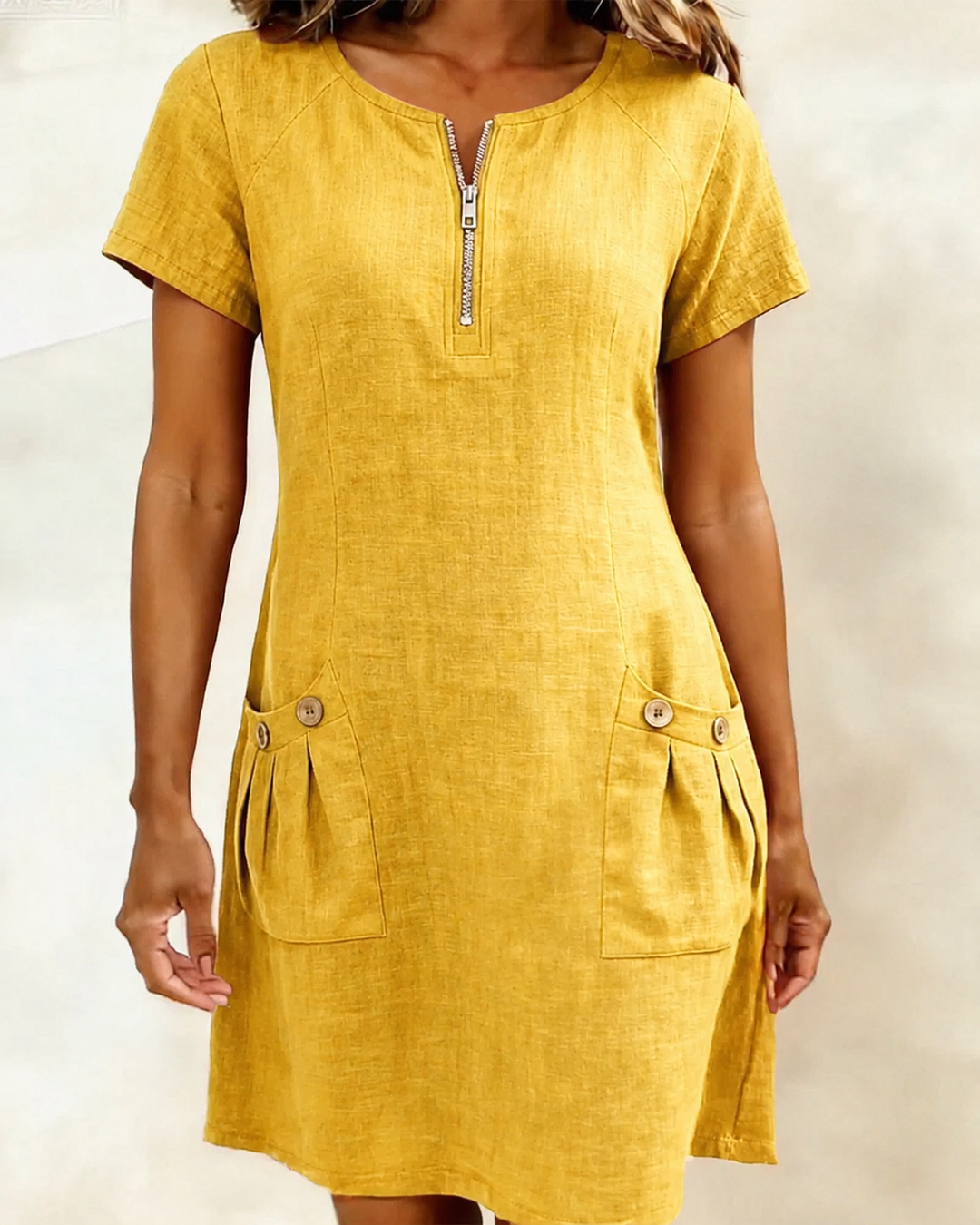 Lina Baumwoll-Leinen-Kleid für Damen – Grössen- und Materialübersicht