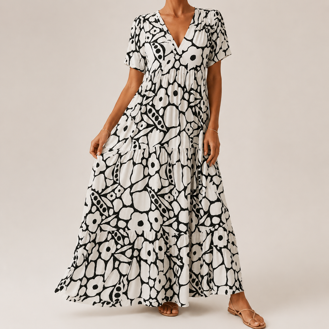 BOHEMIAN GEPRESSTE KLEID FÜR FRAUEN