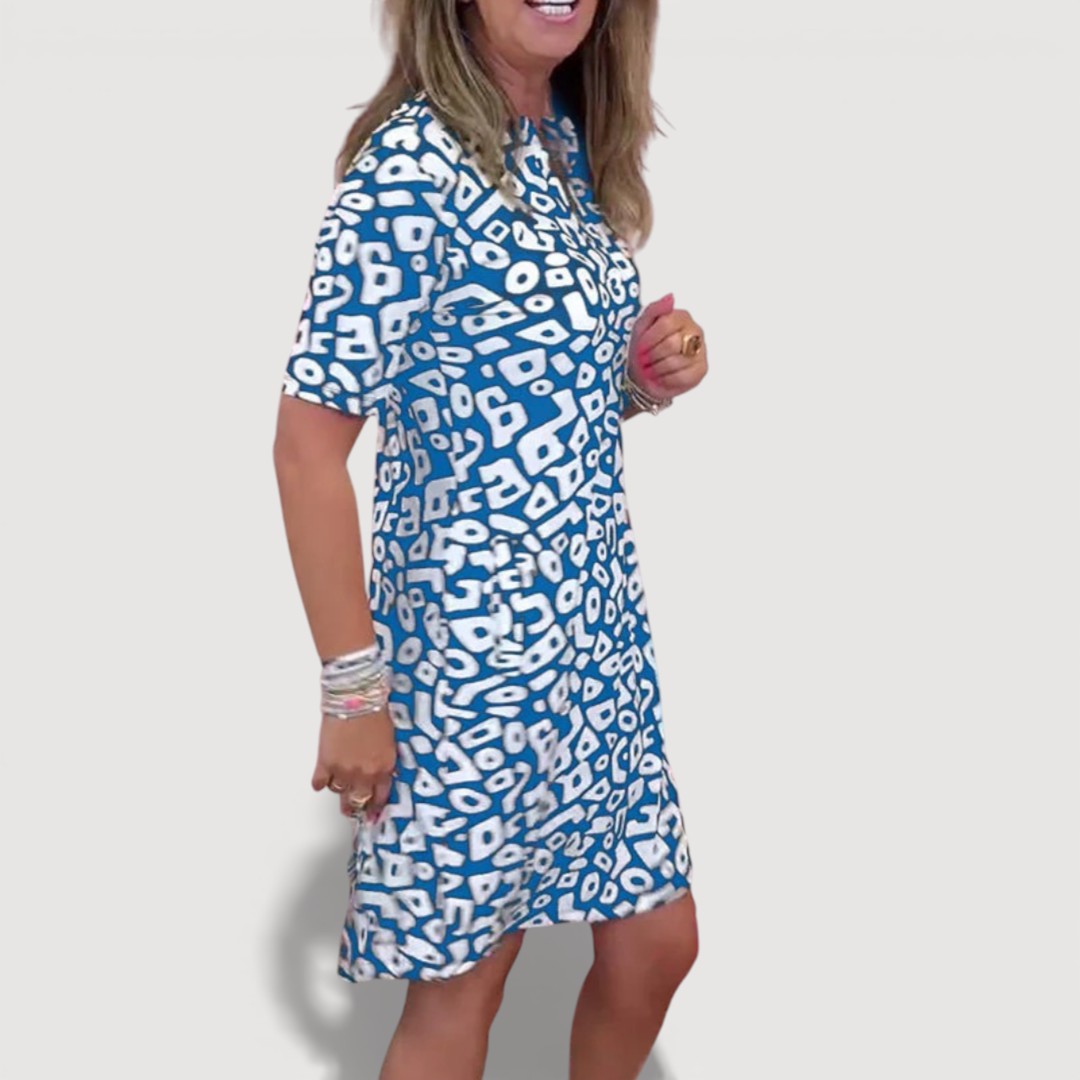 Aaliyah - Damen Midi-Kleid mit Taschen und Ausschnitt