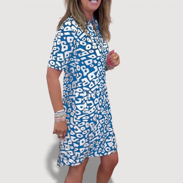 Aaliyah - Damen Midi-Kleid mit Taschen und Ausschnitt