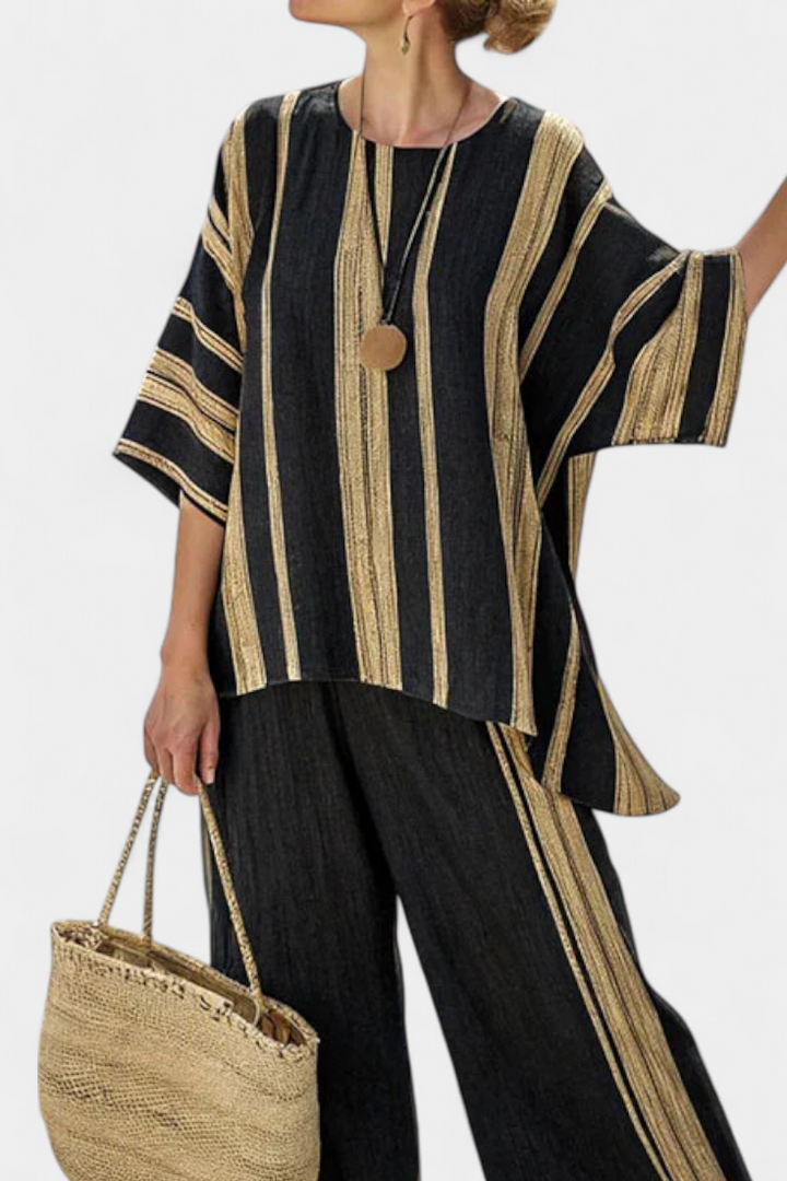Daisy - Damen Oversized Freizeitanzug im gestreiften Design