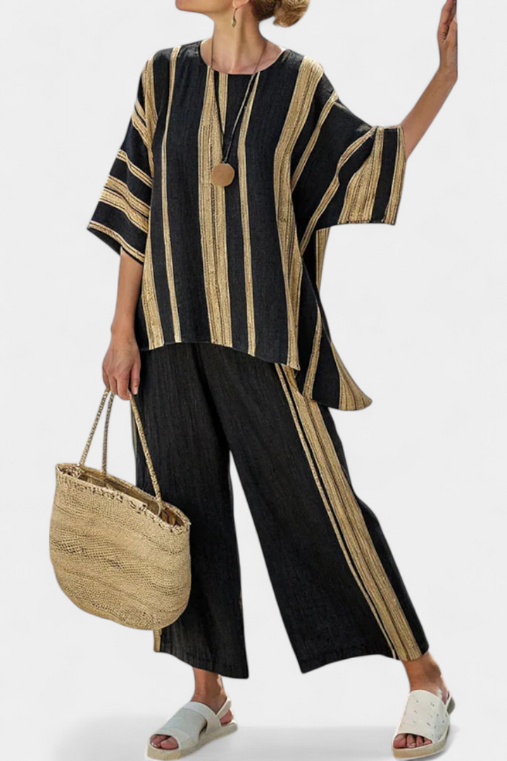 Daisy - Damen Oversized Freizeitanzug im gestreiften Design