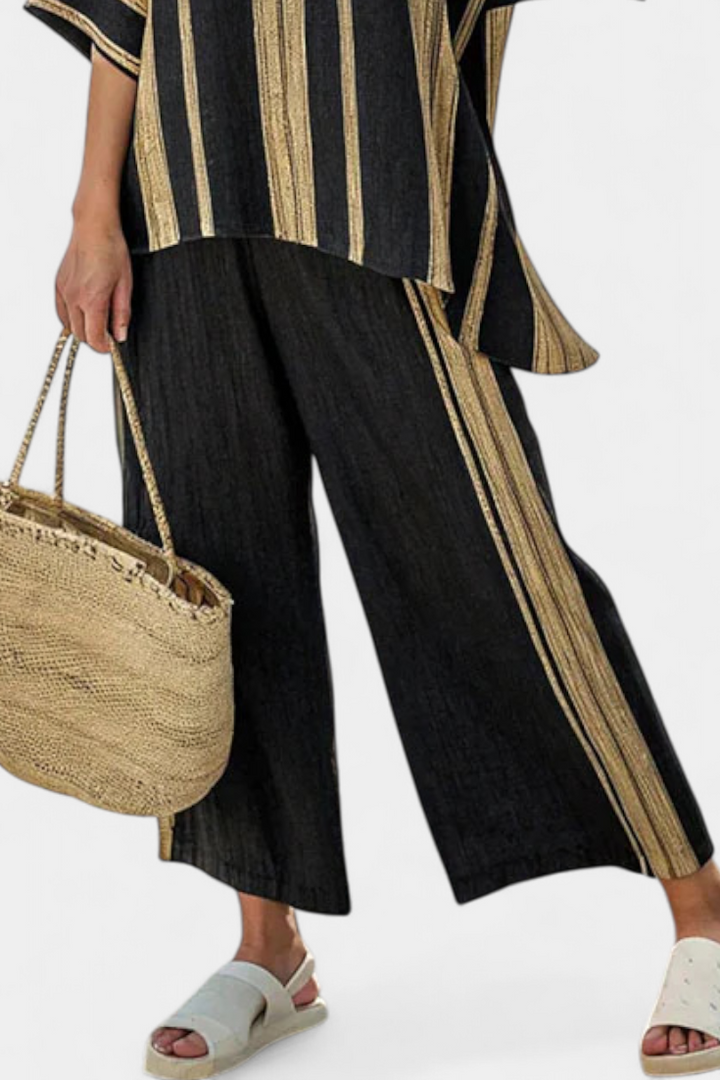 Daisy - Damen Oversized Freizeitanzug im gestreiften Design