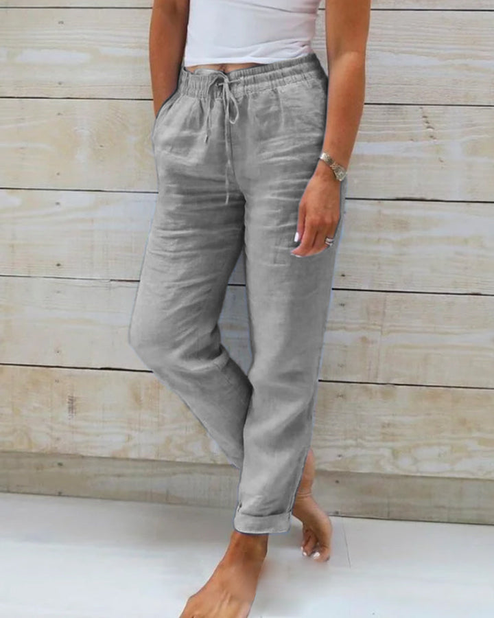 Hose Damen - Gerade Passform mit Elastischem Bund | Casual