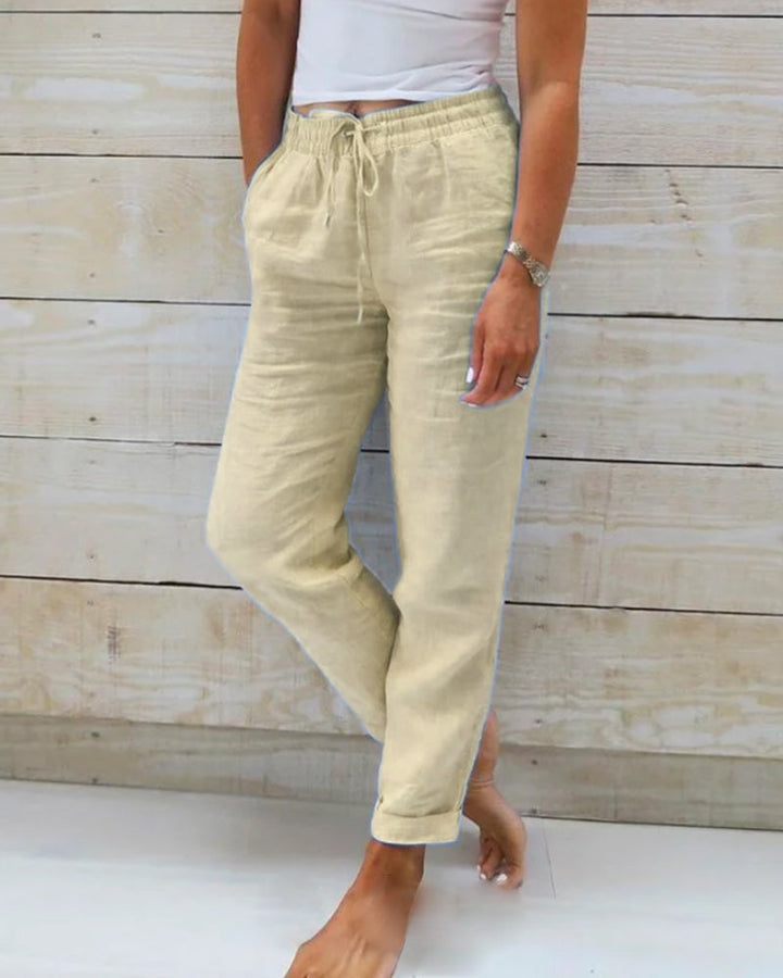 Hose Damen - Gerade Passform mit Elastischem Bund | Casual