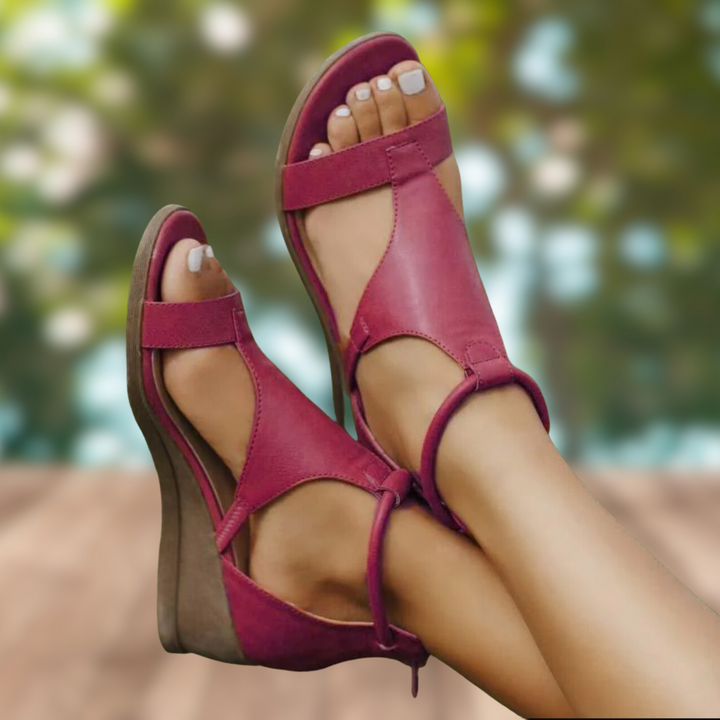Lisa - Damen Orthopädische Keilsandalen mit Fußgewölbestütze
