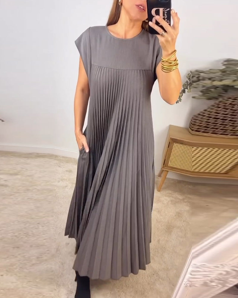 Fern | Damen Fließendes Plissee Maxikleid Cocktail
