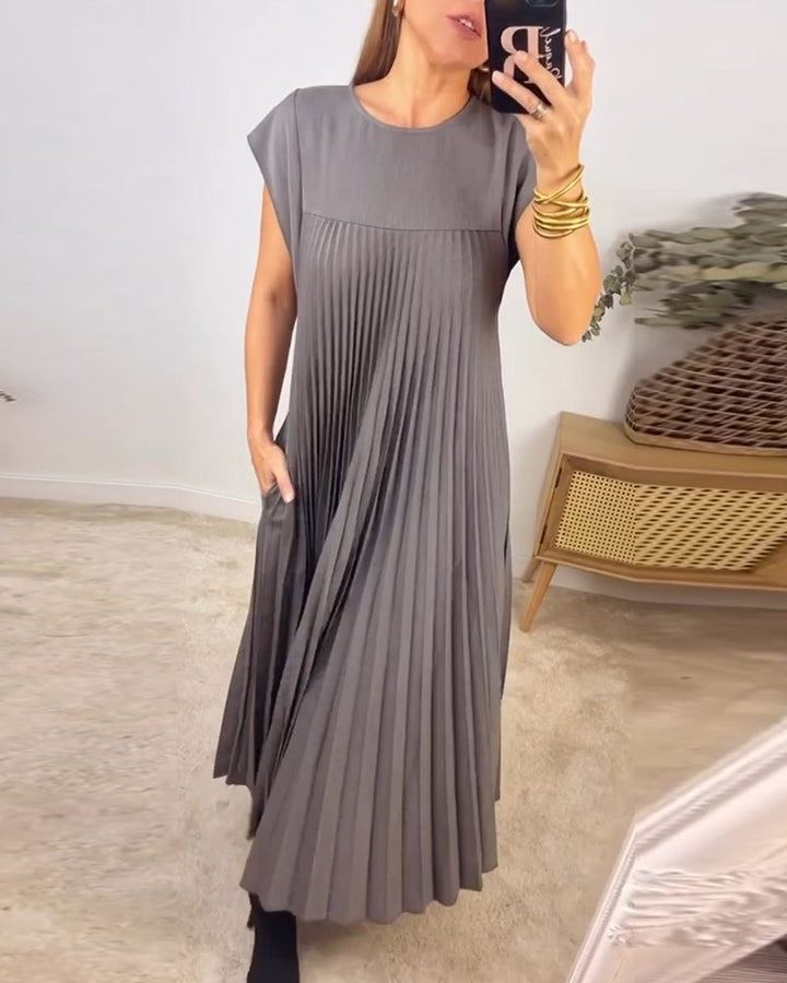 Fern | Damen Fließendes Plissee Maxikleid Cocktail