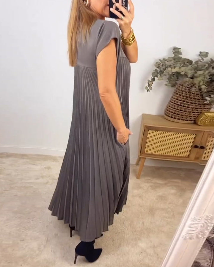 Fern | Damen Fließendes Plissee Maxikleid Cocktail
