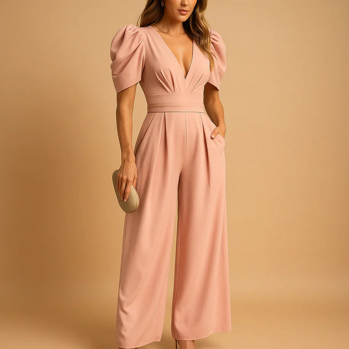 Elise Jumpsuit mit Puffärmel und taillierter Passform für Damen