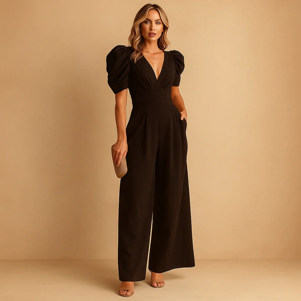 Elise Jumpsuit mit Puffärmel und taillierter Passform für Damen