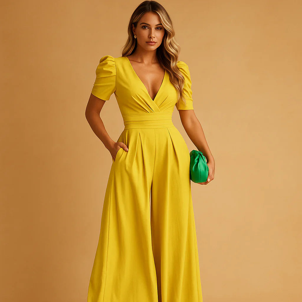 Elise Jumpsuit mit Puffärmel und taillierter Passform für Damen