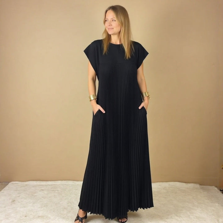 Fern | Damen Fließendes Plissee Maxikleid Cocktail