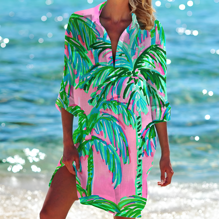 Damen Boho Fließendes Leichtes Stoff Kurzkleid