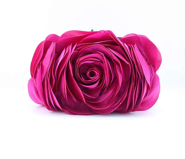 Abendtasche mit Blume und Kette | Elegant