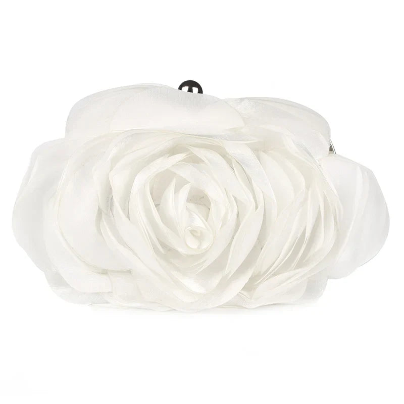 Abendtasche mit Blume und Kette | Elegant