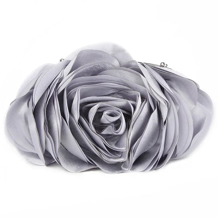 Abendtasche mit Blume und Kette | Elegant