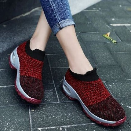 Damen Socken-Sneaker mit Luftkammer und dicker Sohle