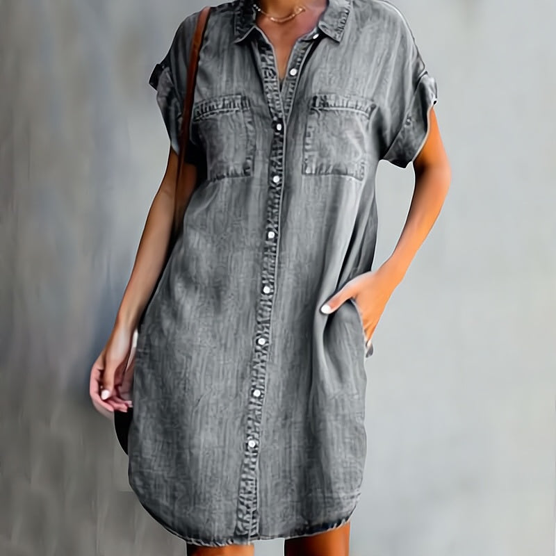 Eleni Hemdblusenkleid mit Knopfleiste von Maria Zürich — Seitenansicht