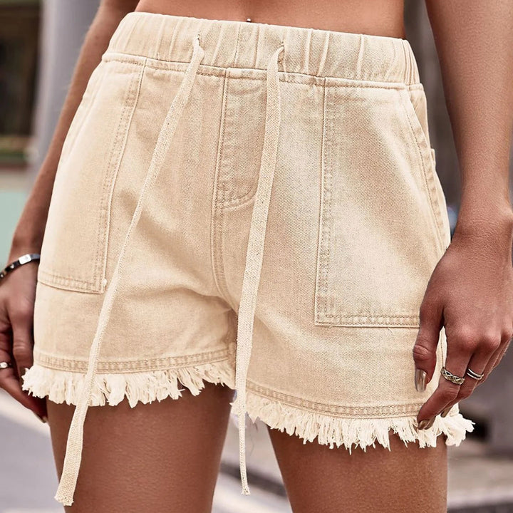 Kurze Hose Damen - Hohe Taille mit Kordelzug | Sommer