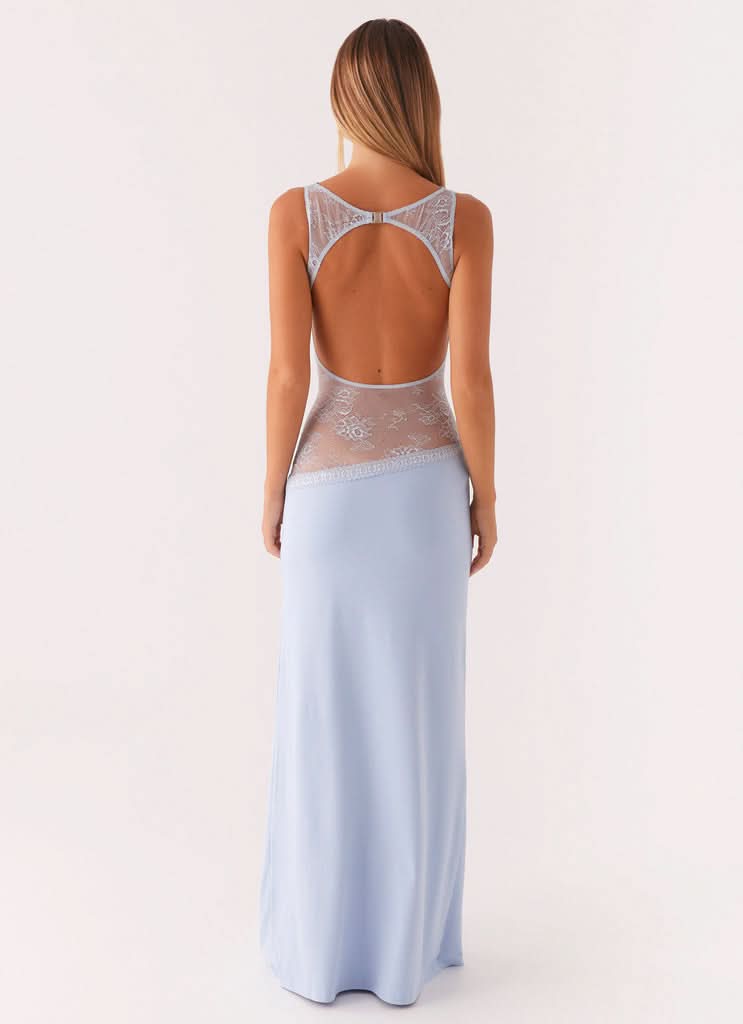 Amanda - Transparente Spitzen-Panel ärmelloses Maxikleid