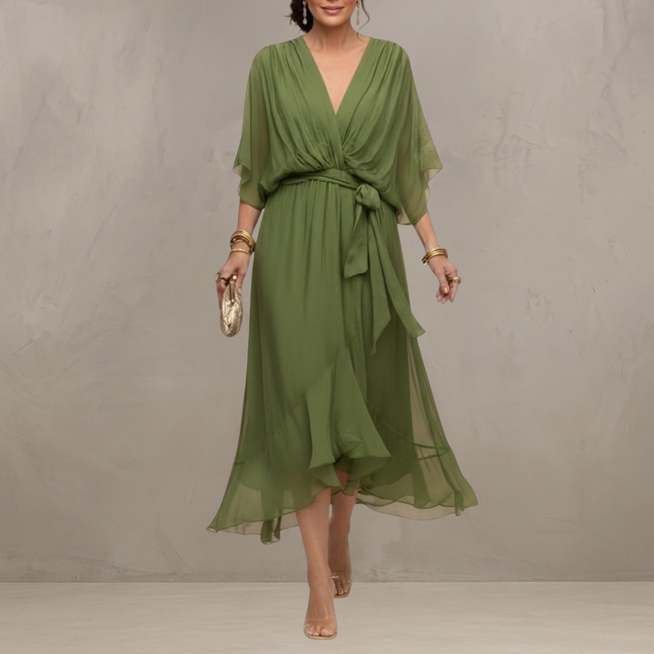 Marta - Elegantes Chiffon Midi Kleid