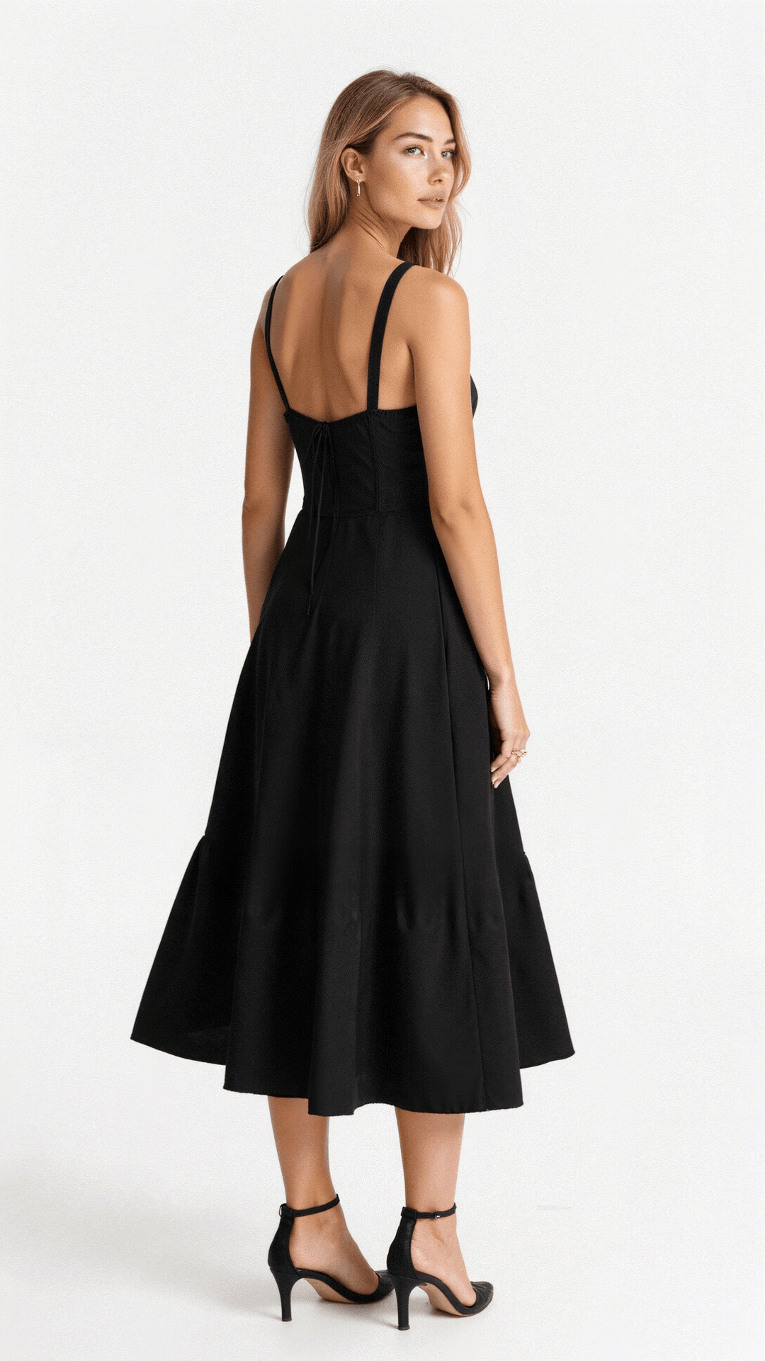 MARGARETHA - Floral Satin-Korsett-Midikleid mit vorderem Schlitz