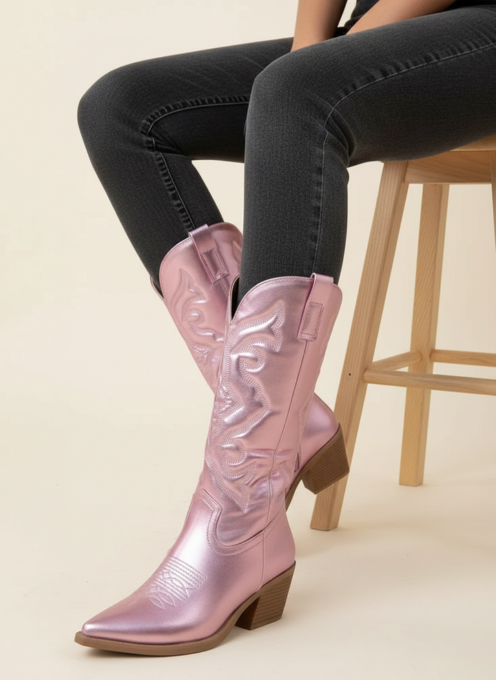 Metallic Western Damen Stiefel – Valentina