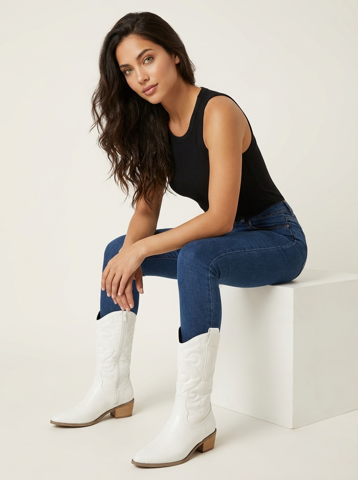 Metallic Western Damen Stiefel – Valentina
