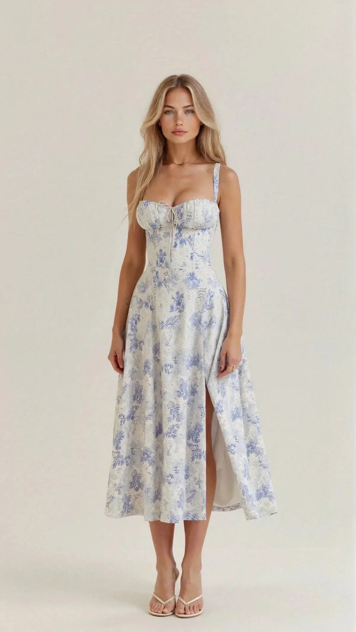 Damen zeitloses strukturiertes Midikleid